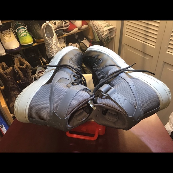 NIKE AIR FORCE 1 HIGH 07 LV8 BLACK-DARK GREY-WOLF GREY SZ 11 [AV8364-001] - Picture 6 of 15